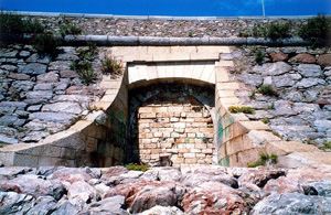 Old Brick entrance tunnel at Royal William Yard