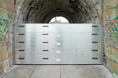 Stop Log Flood Barrier installed as Sea Defense