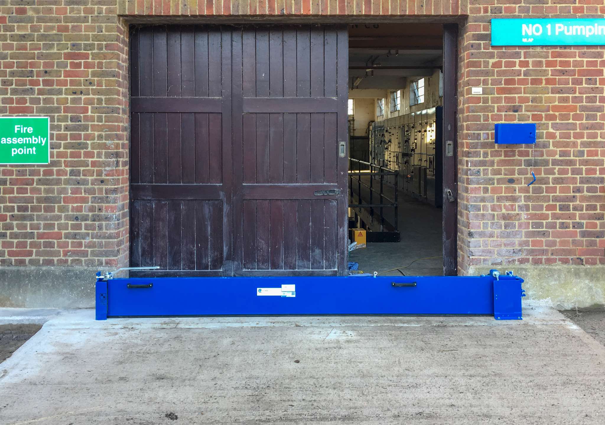 Pivot Flood Gate in use at water treatment works.